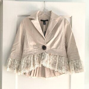 Robert Rodriguez | Lace-Trimmed Tan Jacket